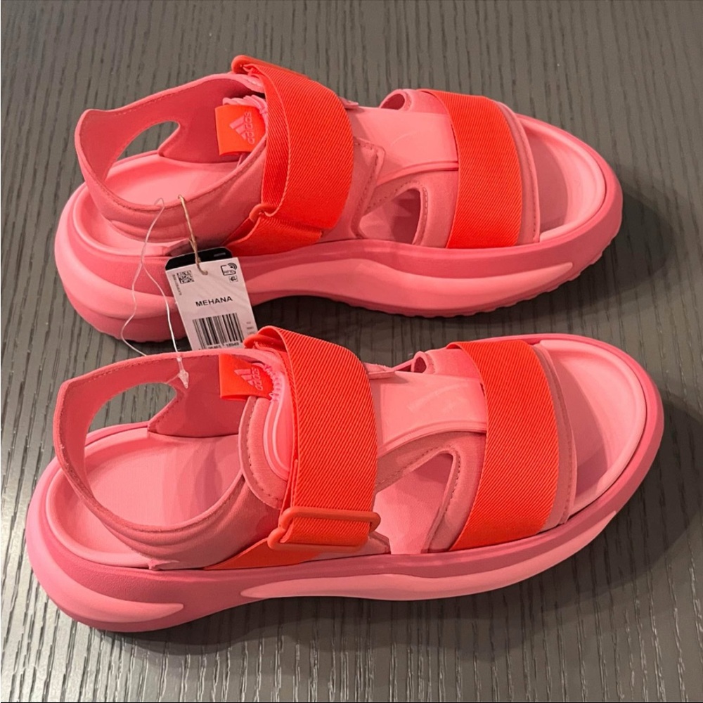 NWT Adidas Mehana Comfort Slip On Womens 11 M Casual Sandals IF8182 Pink & Red - Picture 6 of 8